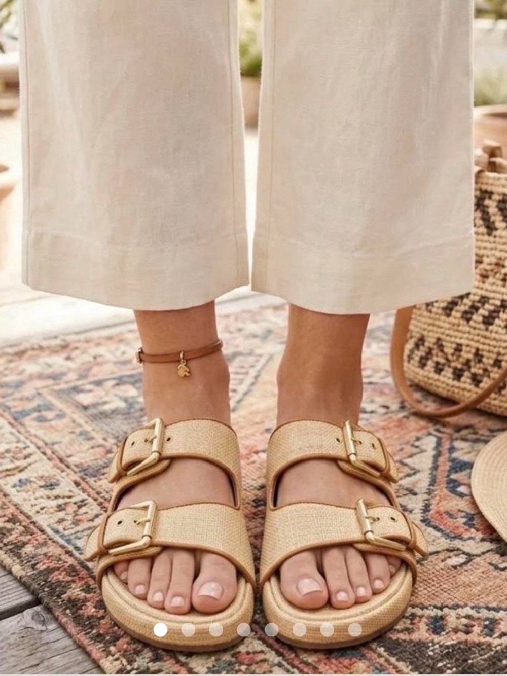 J. Crew Marlow Sandal raffia and leather. (Shoe15)